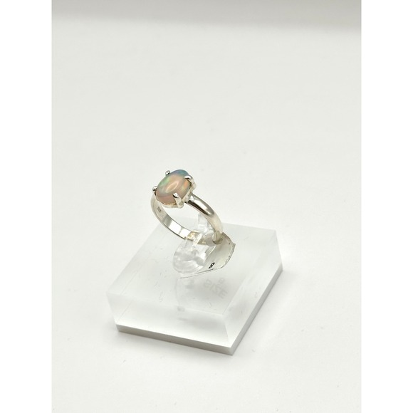 Ethiopian Opal Sterling Silver Handmade‎ Ring Size 8 - Picture 3 of 8